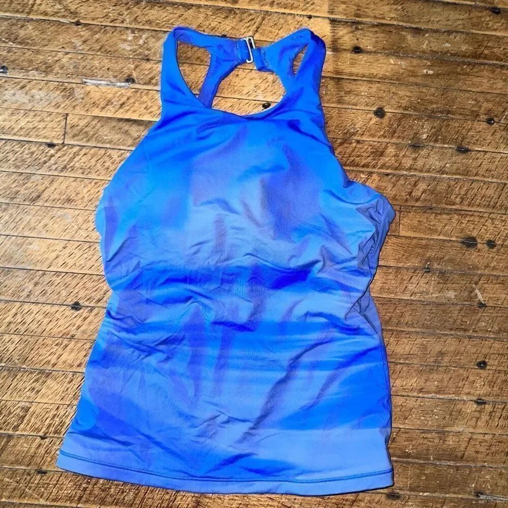 Athleta high neck bleach dye 34B/C tankini sporty swim top